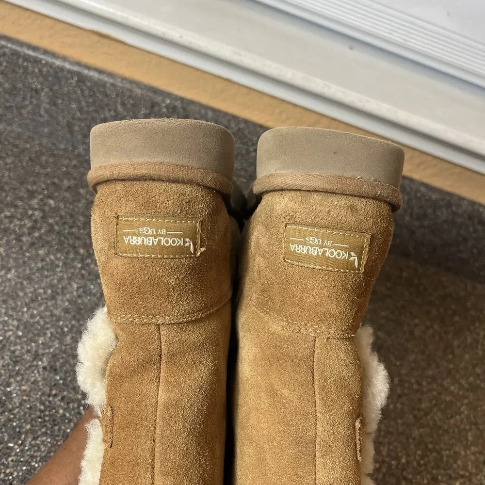 Koolaburra By Ugg 1096409 Chestnut Winter Boots Women Sz 6 Sherpa Lining Pull On